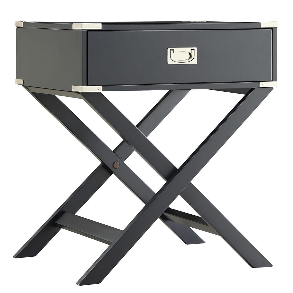Kenton X Base Wood Accent Campaign Table by iNSPIRE Q Bold