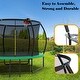 preview thumbnail 16 of 20, 10 ft. Round Outdoor Trampoline with Basketball Hoop, Enclosure Net and Ladder