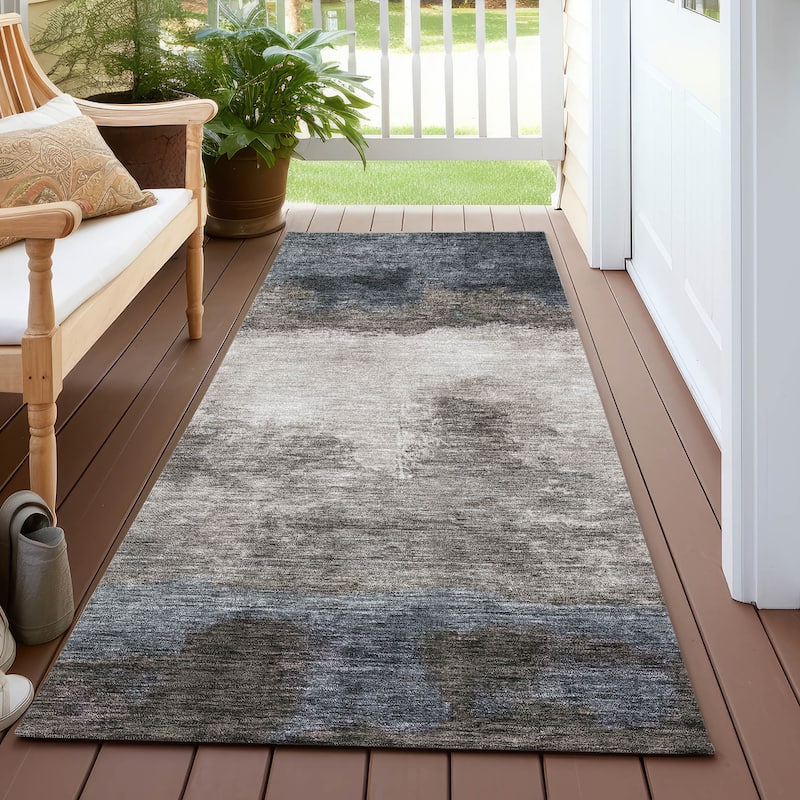 Machine Washable Indoor/ Outdoor Contemporary Chantille Rug