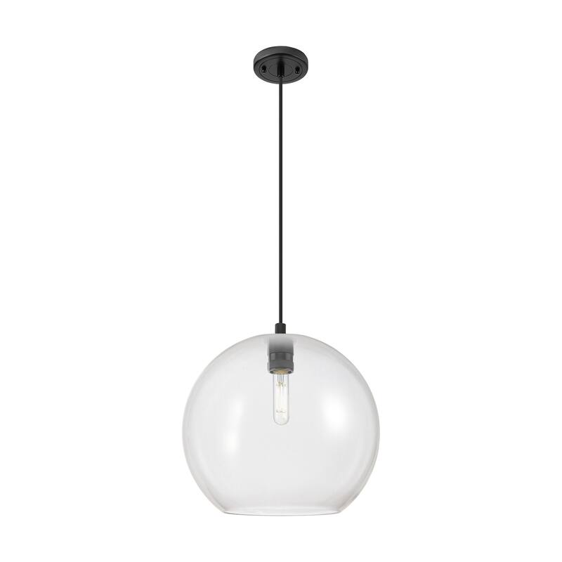 Innovations Lighting Downtown Urban - Crown Point - 1 Light 12" Athens Cord Hung Pendant - Clear/Matte Black
