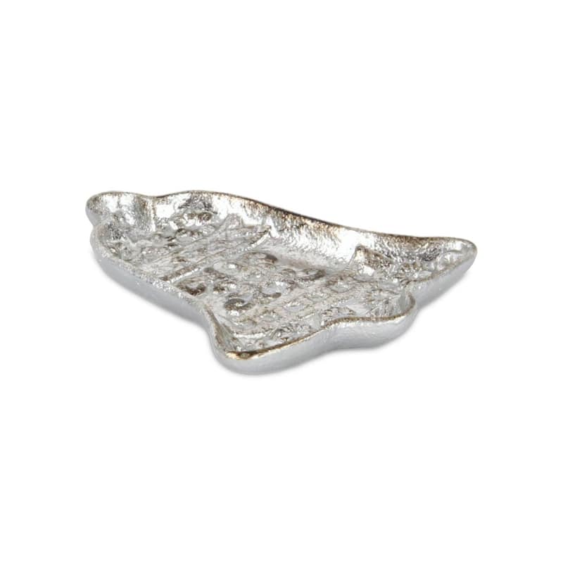 HomeRoots 5" Silver Cast Iron Christmas Bell Trinket Tray - 5.00 in. x 0.75 in. x 6.50 in.