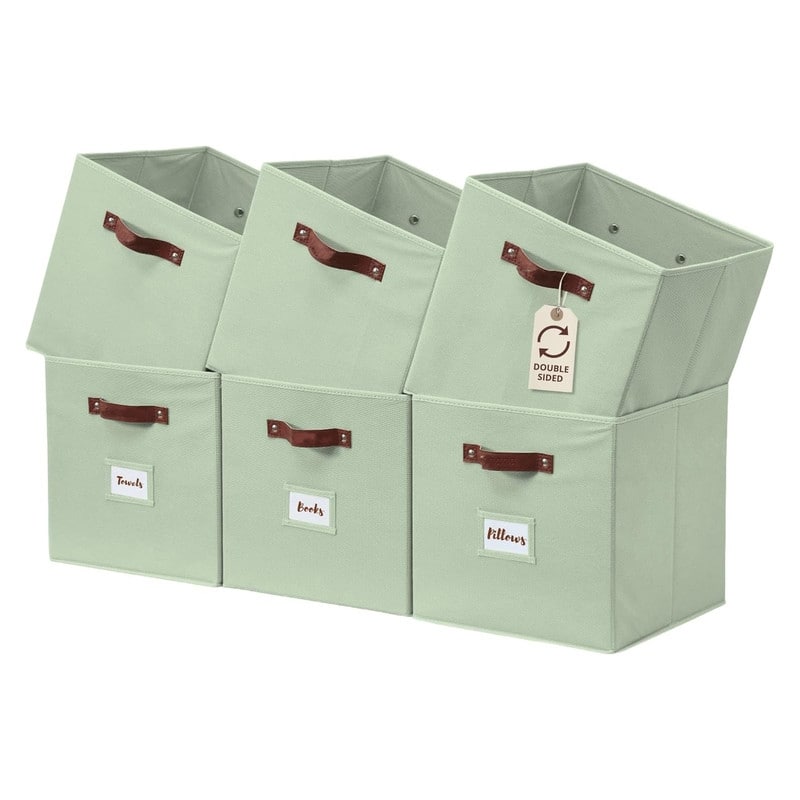 Cube Storage Bin with Labels, Fabric Storage Cubes