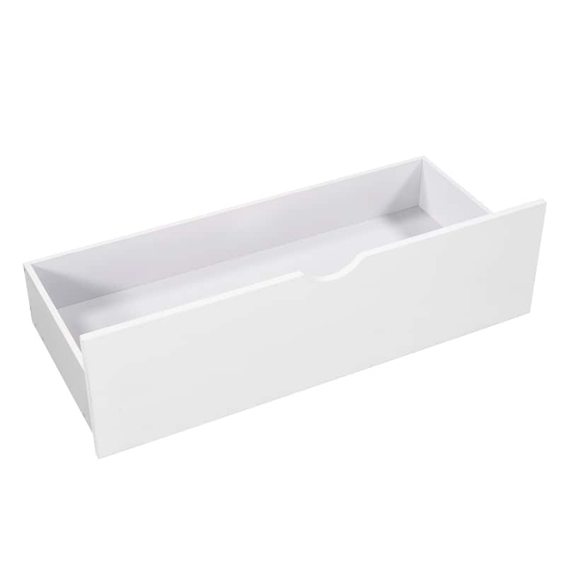 Modern Twin Size L-shaped Bed with Trundle and Drawers