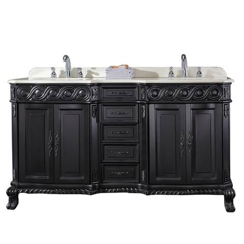 OVE Decors Trent Black Wood 60-inch Double-sink Bathroom Vanity