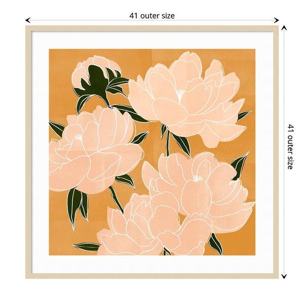 Modern Peonies I by Emma Scarvey Wood Framed Wall Art Print - Svelte ...