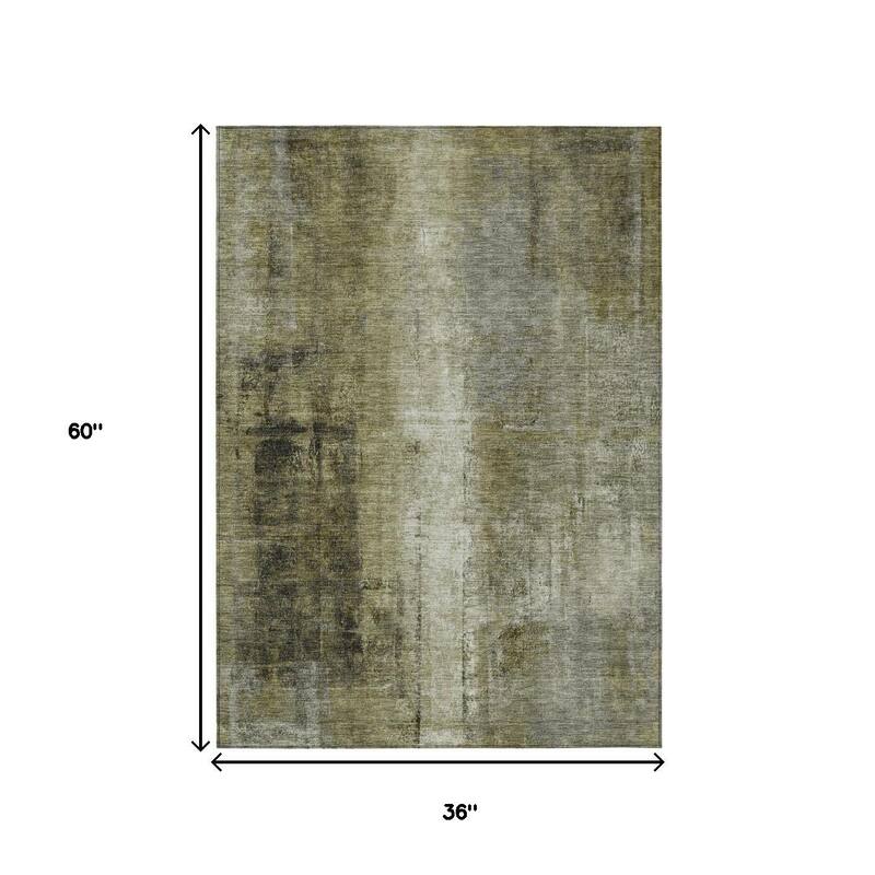 HomeRoots Abstract Transitional Rectangle Outdoor Rug - 3' x 5'