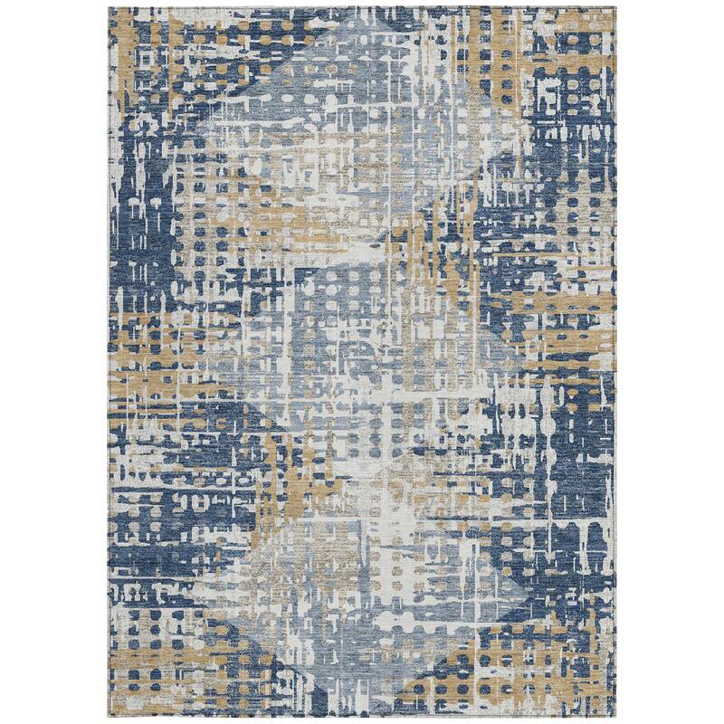 HomeRoots Geometric Transitional Rectangle Outdoor Rug