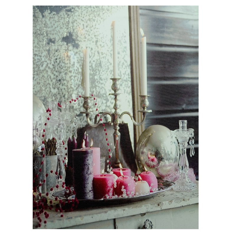 LED Regal Romance Candleabra Christmas Canvas Wall Art 15.75" x 12"