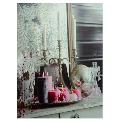 LED Regal Romance Candleabra Christmas Canvas Wall Art 15.75" x 12"