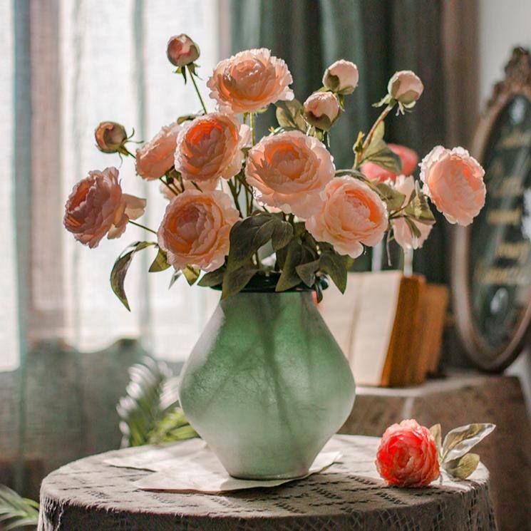 RusticReach Silk Peony Stem 27" Tall - Champagne
