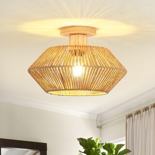 Bohemian Style Semi Flush Mounts Light Fixture for Bedroom Living Room ...