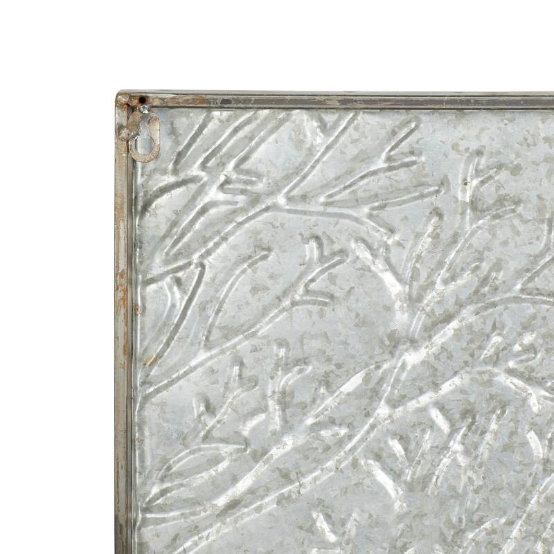 Metal Tree Wall Decor with Embossed Design - Set of 4 Green - Roche River Decor