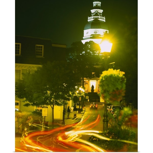 "High angle view of a downtown street, Annapolis, Maryland" Poster Print