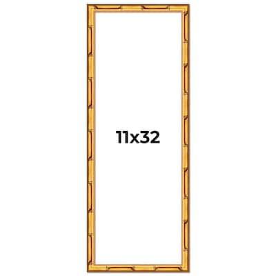 11x32 Frame Gold Bamboo Picture Frame Modern Photo Frame Includes UV Acrylic Shatter Guard Front Acid Free Foam Backing Board