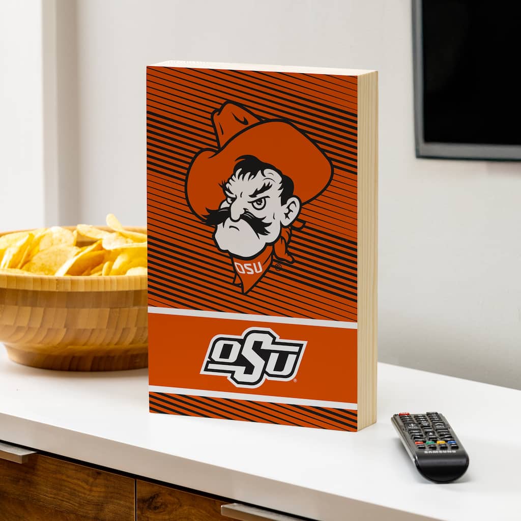 Oklahoma State University Wooden Tabletop Mantel Shelf Sign