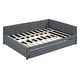 preview thumbnail 21 of 98, L-Shaped Backrest Daybed Upholstered Daybed Frame Classic Wood Slats Design with 2 Storage Drawers or Trundle, Full Size