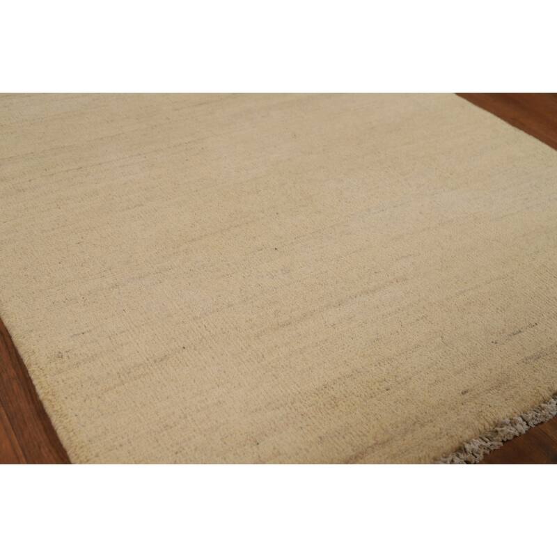 Solid Gabbeh Modern Runner Rug Handmade Wool Carpet - 2'9"x 9'8"