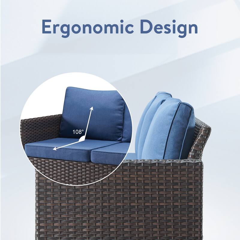 Gymojoy L-Shaped Outdoor Corner Sectional Sofa 6-seats Couch Conversation Set