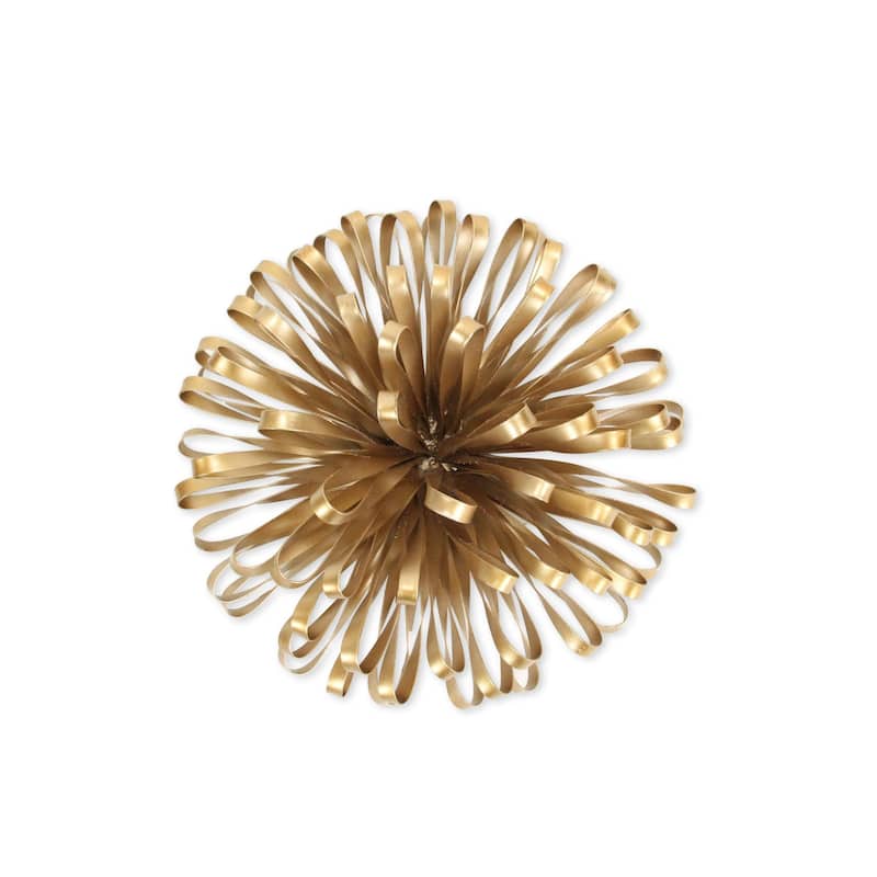 5" Gold Metal Abstract Hand Painted Sculpture