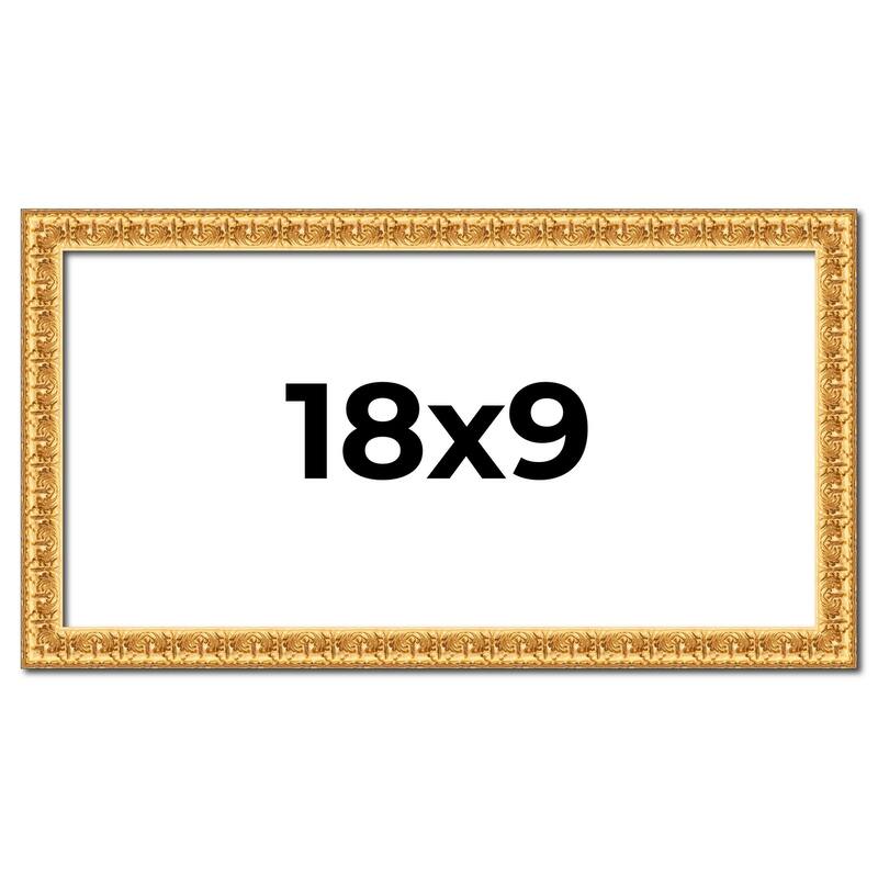 18x9 Frame Gold Real Wood Picture Frame Width 1 inches | Interior