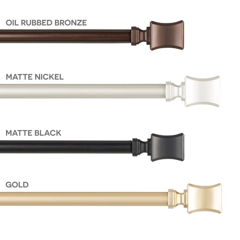 ATI Home Loran 1" Adjustable Window Curtain Rod and Finial Set