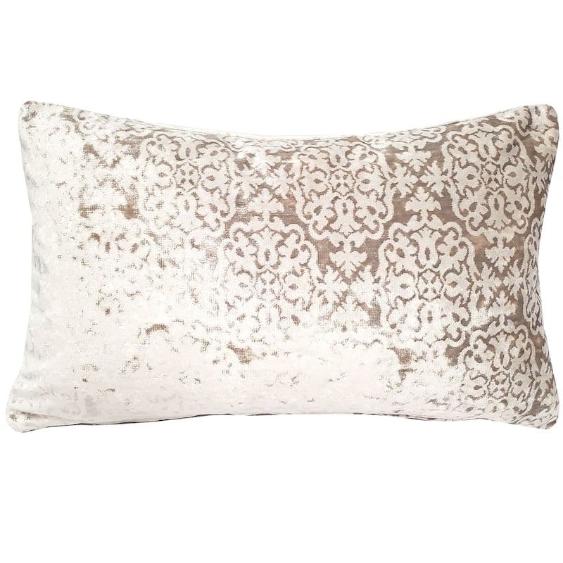 Artemis Taupe Velvet Throw Pillow