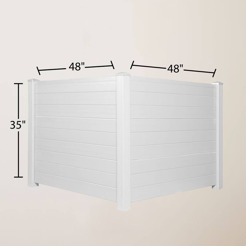 Privacy Screen Outdoor Privacy Fence Panels for Air Conditioner and Trash Can (2 Panels-White)