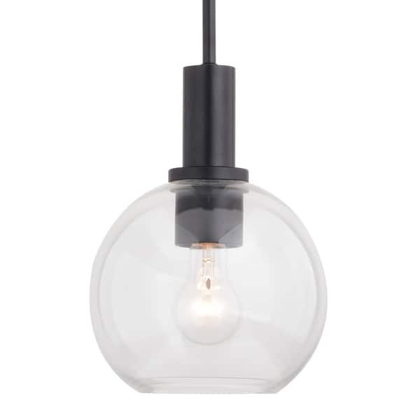 slide 2 of 11, Vaxcel Lighting P0406 Marshall 8" Wide Mini Pendant with Clear Glass Matte Black