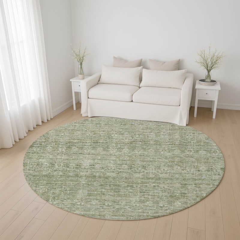 Premium Washable Super Soft Vintage Traditional Mayfield Rug - Sage - 8' x 8'