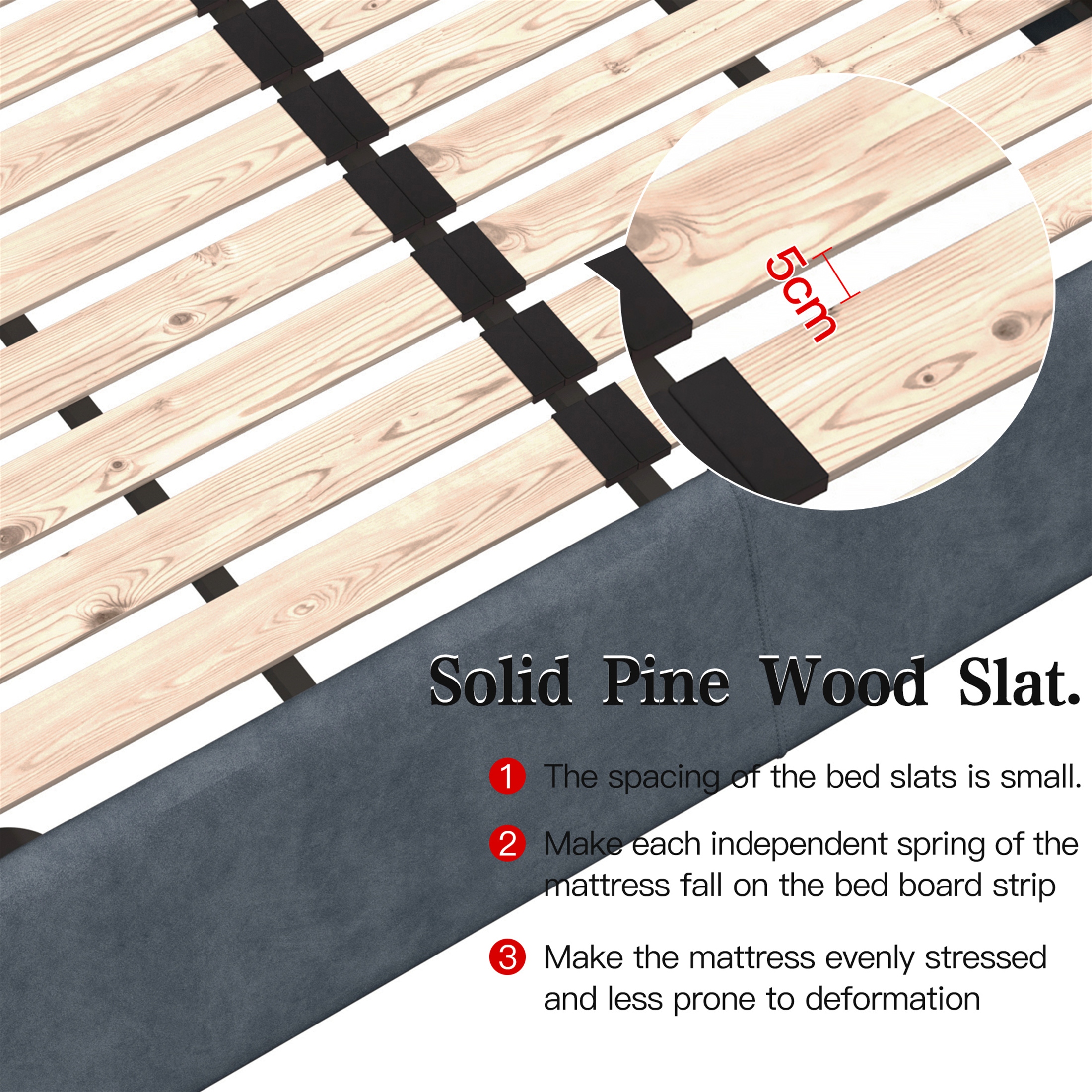 King Size Upholstered Platform Bed