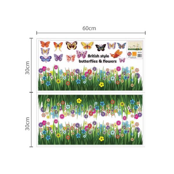 dimension image slide 0 of 3, Walplus Bird Butterflies Grass Children Kid Wall Sticker Nursery Decor
