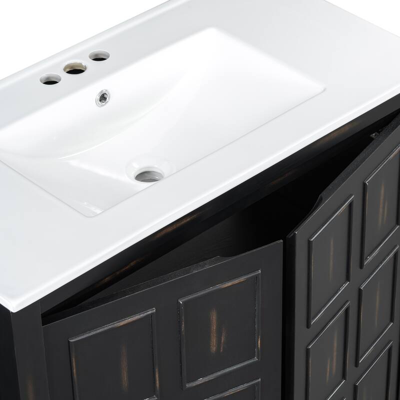 Roomfitters 36" Bathroom Vanity with Ceramic Sink and Storage Cabinet