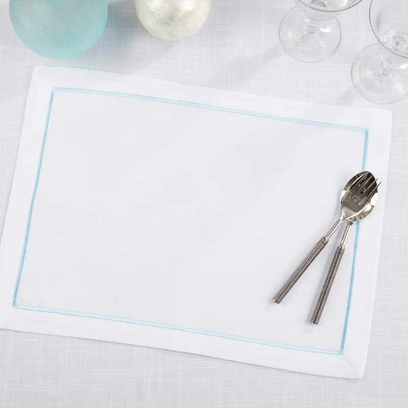 Embroidered Line Design Placemat (Set of 4) - 14"x20"