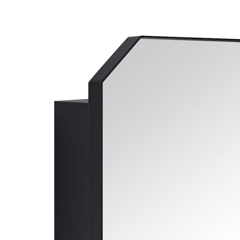TEHOME Arched Metal Surface Mount Irregular Medicine Cabinet with Mirror - 18" x 26"