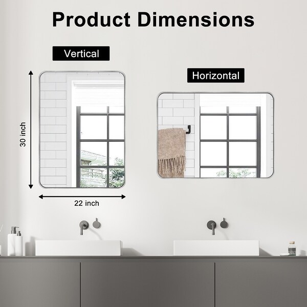 Wall Mount Bathroom Rectangle Vanity Mirror (Horizontal/Vertical