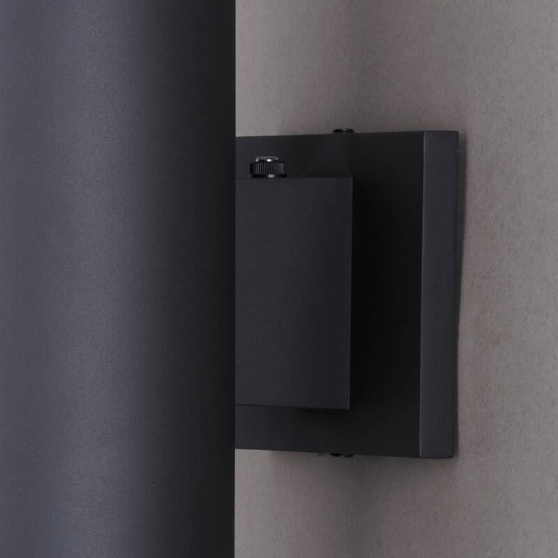 Chiasso Aluminum 2 Light Dusk to Dawn Black Contemporary Outdoor Wall Light