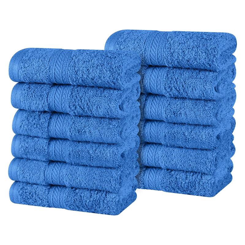 Superior Atlas Cotton Plush Heavyweight Face Towel Washcloth Set of 12
