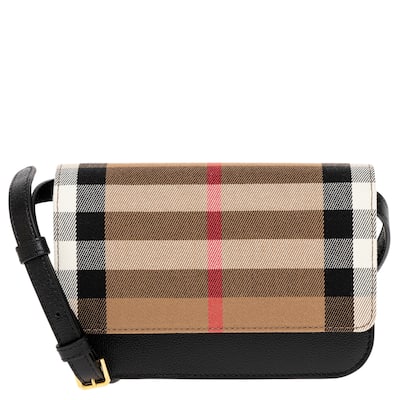 Burberry Madison Check and Leather Crossbody Bag