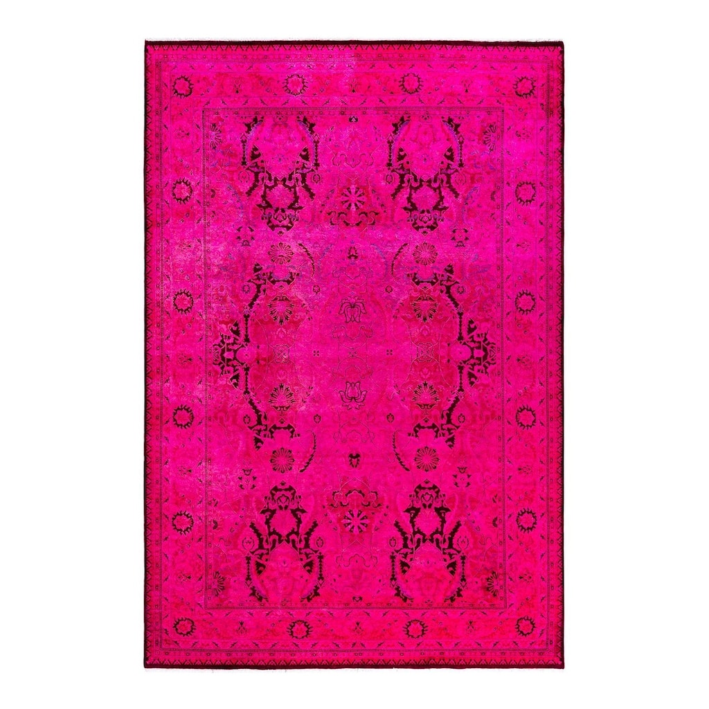 Contemporary Overdyed Wool Hand Knotted Area Rug - 6' 3" x 9' 0"