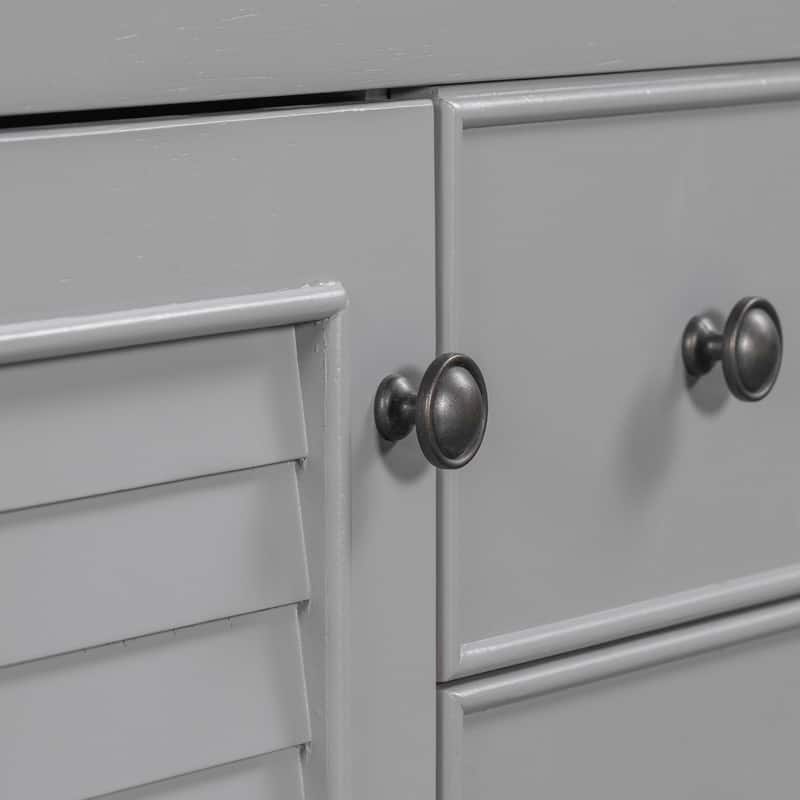 36" Bathroom Vanity with/without Sink, Bathroom Vanity Cabinet with 2 Cabinets and Drawers, Open Shelf, Solid Wood Frame