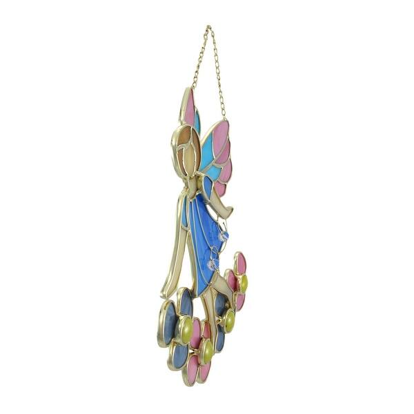 Shop Stained Glass Garden Fairy Wall Plaque With Flowers