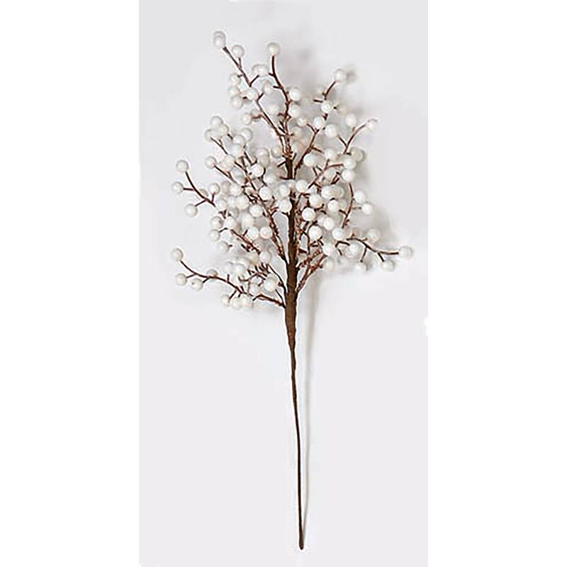 17" White Outdoor Berry Spray, Set of 3