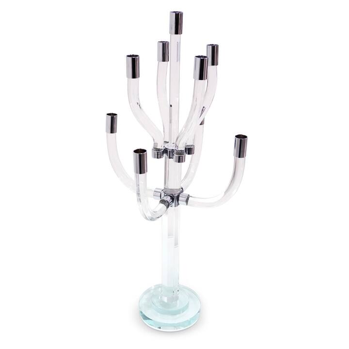Candelabra with Silver/Gold Tip (2 Sizes) - 9 Light - Clear/Silver