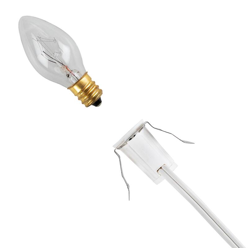 Christmas Village Replacement C7 Single Light Cord 6' White Wire - 72"