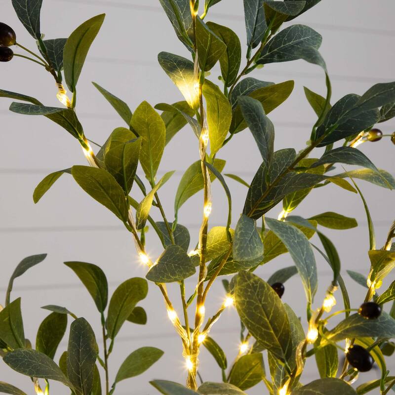 Pre-Lit Black Olive Artificial Tree - 4' - Warm White LED Lights