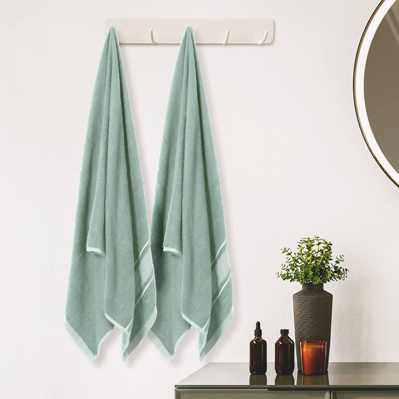 Cotton Bath Towels Set, 2 Pack Soft, Highly Absorbent and Quick Dry Towels Bathroom, Gym, SPA, Yoga 28" x 56"