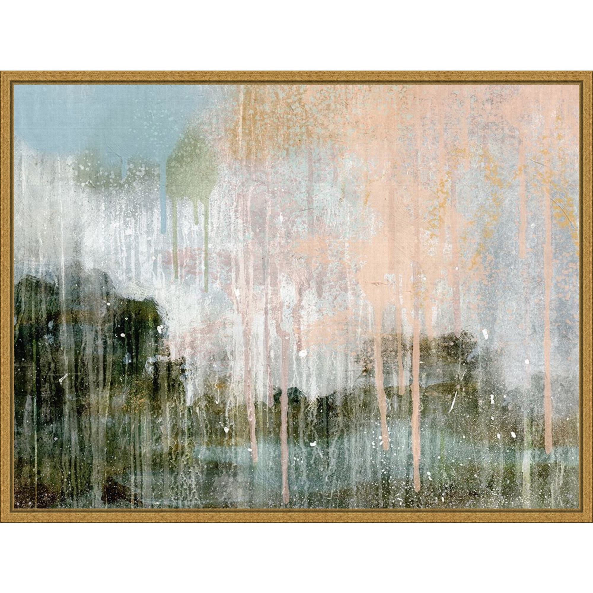 Amanti Art Paint Splattered Landscape II by Victoria Barnes Framed Canvas Wall Art Print - Sylvie Gold