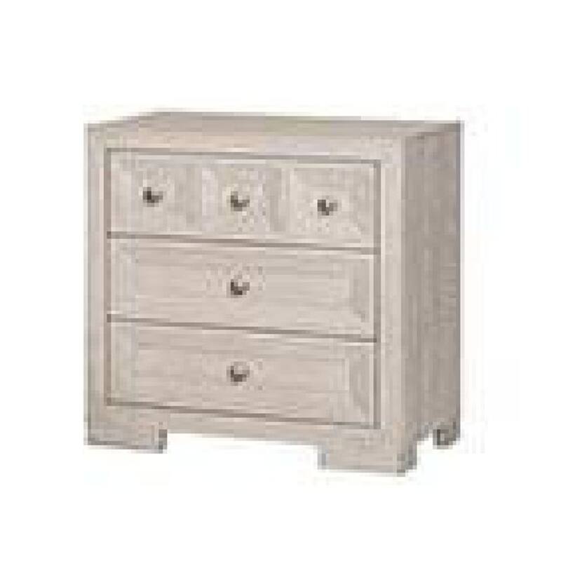 Kizie 5pc Queen Bedroom Set, Nightstand, Chest, Dresser in Beige Wood