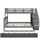 preview thumbnail 3 of 12, Multifunctional Design Wood Bunk Bed with Maximized storage space, Ladder, Surdy Construction, Grey
