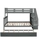 preview thumbnail 1 of 12, Space-Efficient Multifunctional Twin-Over-Full Bunk Bed with Twin size Trundle,Storage Grey